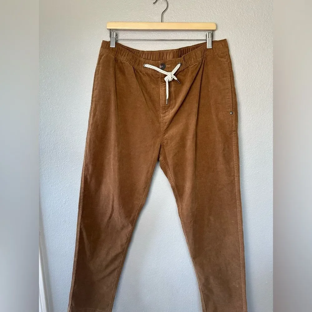 Vuori Optimist Pant Men's Corduroy Drawstring Immaculate Size XXL Brown - Picture 2 of 11